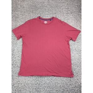 Tommy Bahama Shirt Men Large Red Preppy Tee Summer Minimalist Solid Short Sleeve